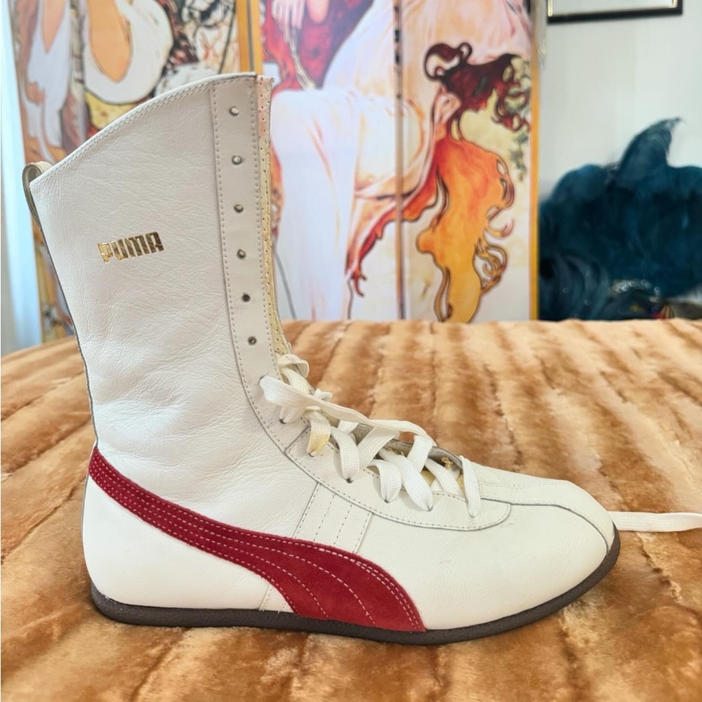 Puma Vintage Boxing Boots - White/Red Size US 8 - Picture 5 of 5
